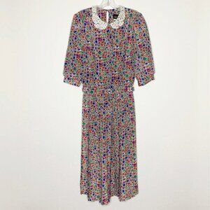 Vintage 80’s Breli Colorful Pleated Dress
